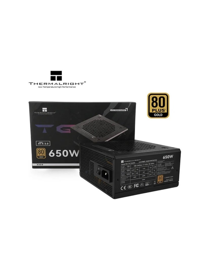 ثيرمالرايت مزود طاقة Thermalright 650W Gold ATX 3.0 – كفاءة عالية – ضمان 5 سنوات – أسود - Image 1